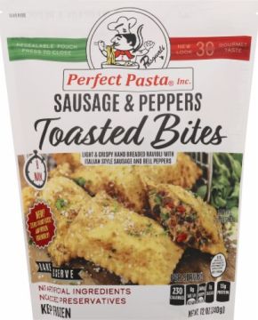 Perfect Pasta Sausage & Peppers Toasted Bites