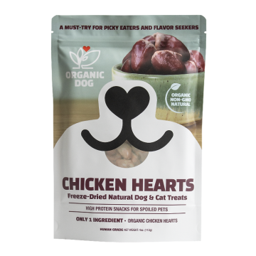 Organic Freeze Dried Chicken Hearts for Dogs & Cats