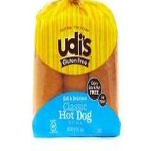Udi's Classic Hot Dog Buns Frozen (6 per Pkg)