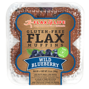Flax4Life Wild Blueberry Flax Muffins (Pkg of 4)