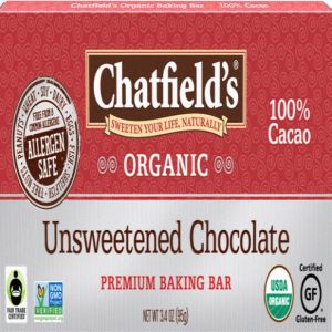 Chatfield's Organic Unsweetened Chocolate 1 Bar
