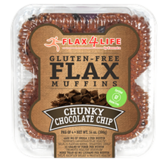 Flax4Life Chunky Chocolate Chip Flax Muffins (Pkg of 4)