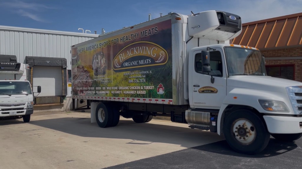 Blackwing Organic Meats refrigerated delivery truck